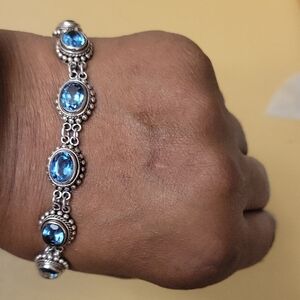 BALI SUARTI BLUE TOPAZ BRACELET STERLING 925